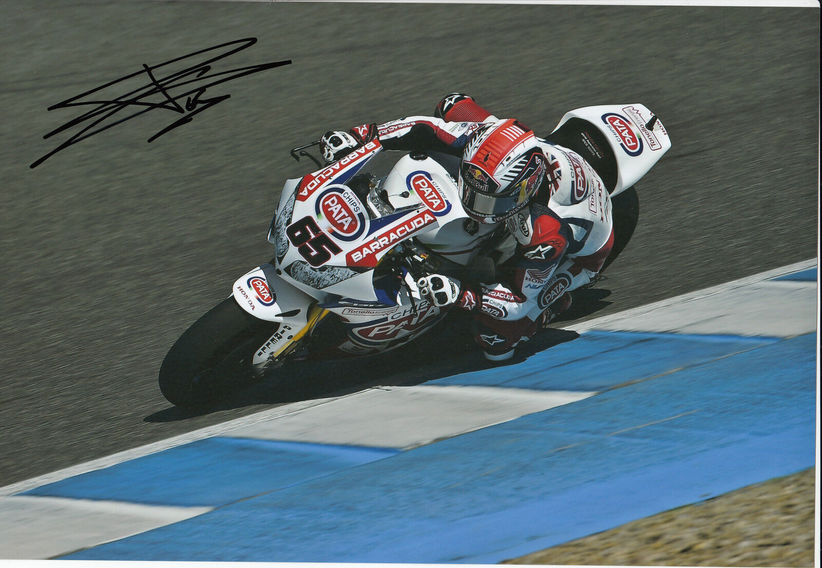 Jonathan Rea Hand Signed Pata Honda 12x8 Photo Poster painting WSBK 3.