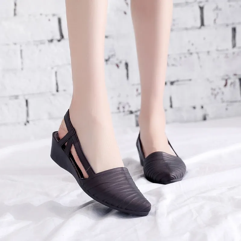 Akexiya 2022 New Women's Shoes Slingbacks Footwear Woman Wedges Sandals Women Slip-on Shoes Ladies Casual Pumps Female Loafers