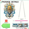 DIY Golden Lion Diamond Painting Acrylic Hanging Pendant for Home Decor