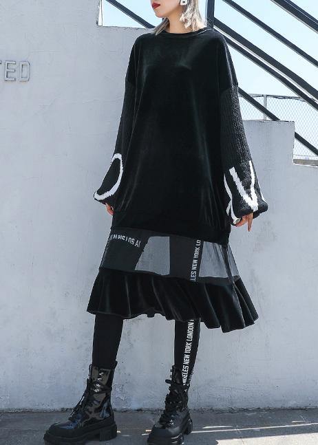 VCSHOES patchwork tulle quilting clothes Sewing black Plus Size Dresses