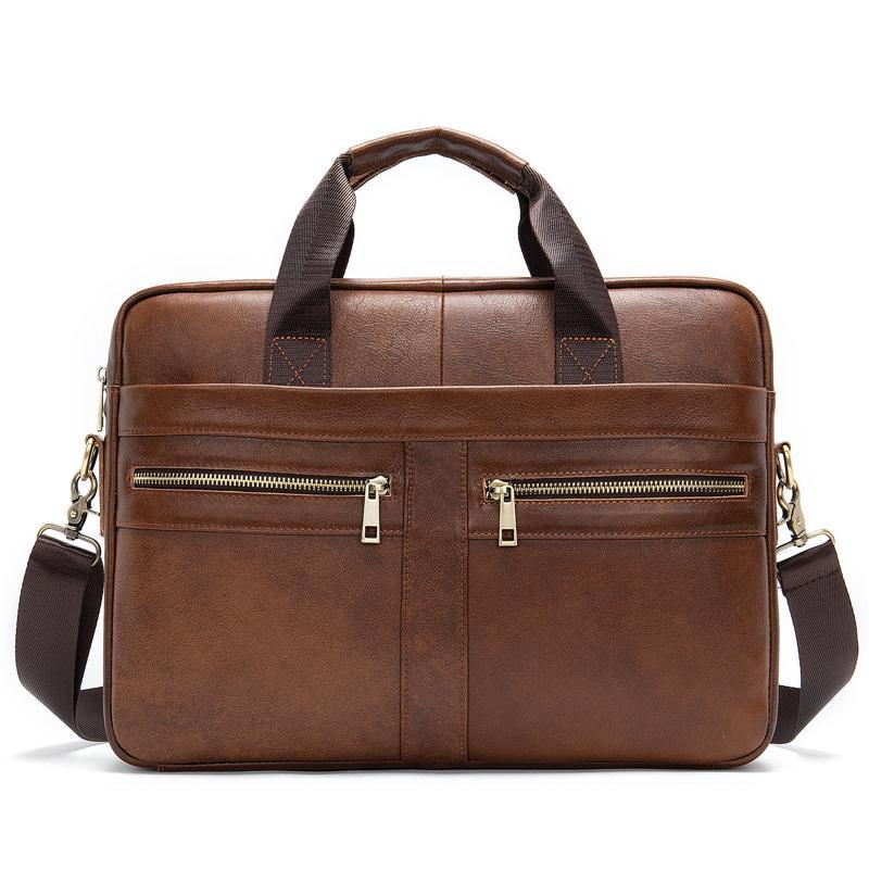 Vintage Style Grain Textured Interior Pocket Detachable Sling Strap Laptop Bag