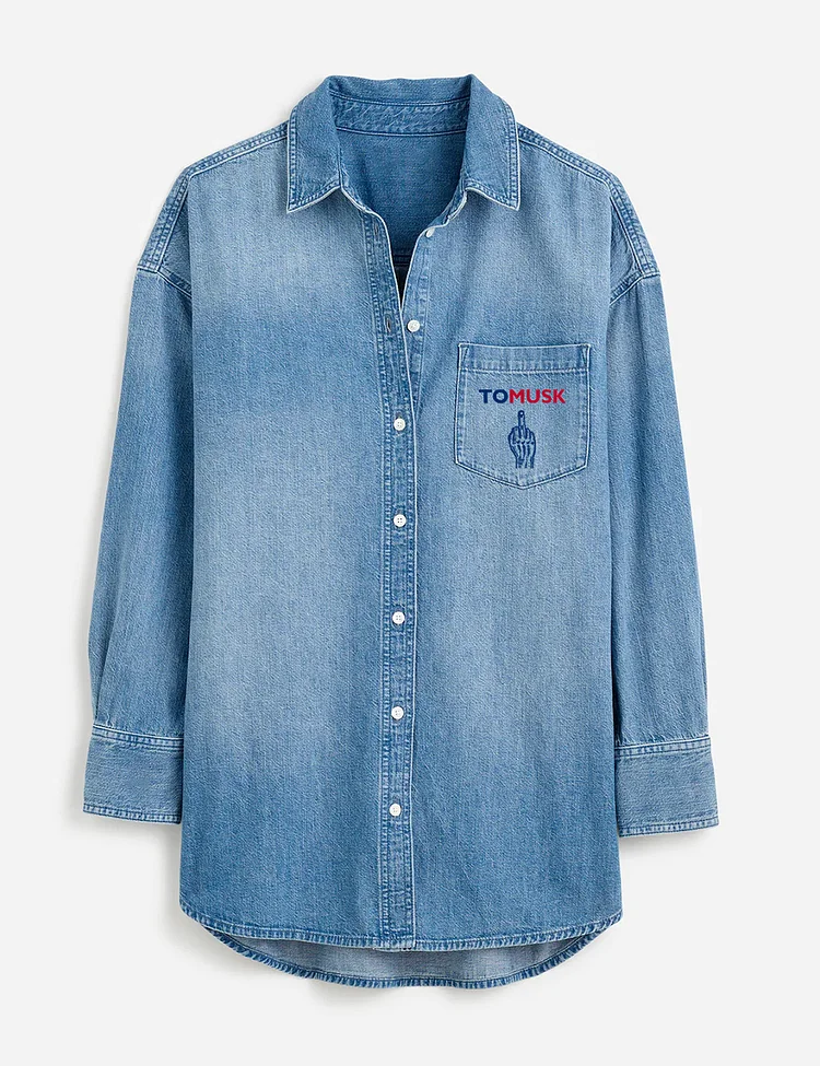 To Musk Printed Denim Shirt