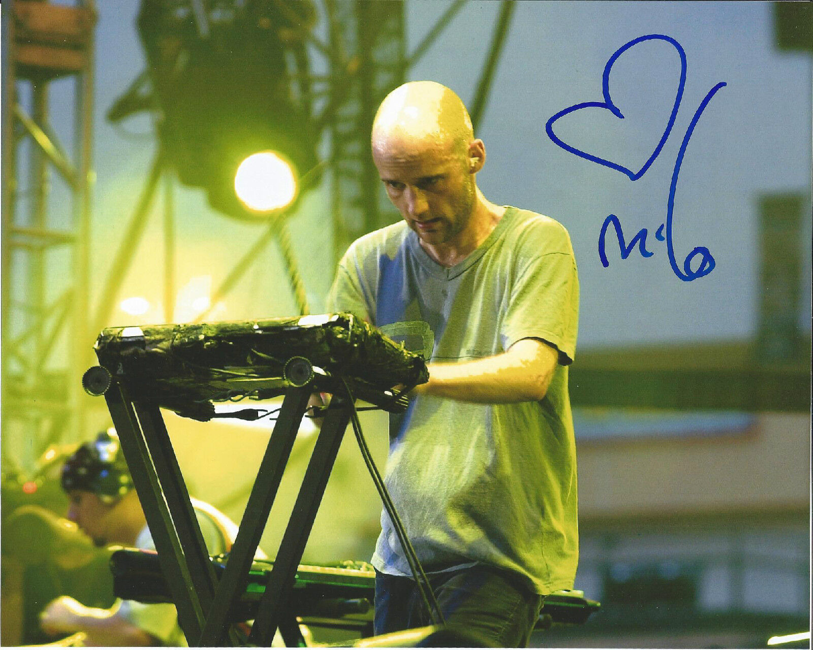 SINGER DJ MOBY HAND SIGNED AUTHENTIC RARE LIVE 8X10 Photo Poster painting EDM w/COA 18 PLAY