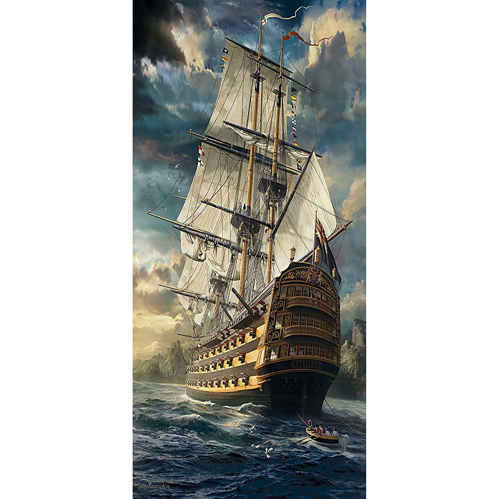 Sea Sailboat - Full Round - Diamond Painting(40*80cm)