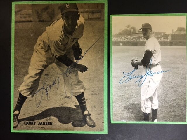 Larry Jansen NYGiants Vintage Picture Throwing & Signature ~ 1954 Photo Poster painting & auto