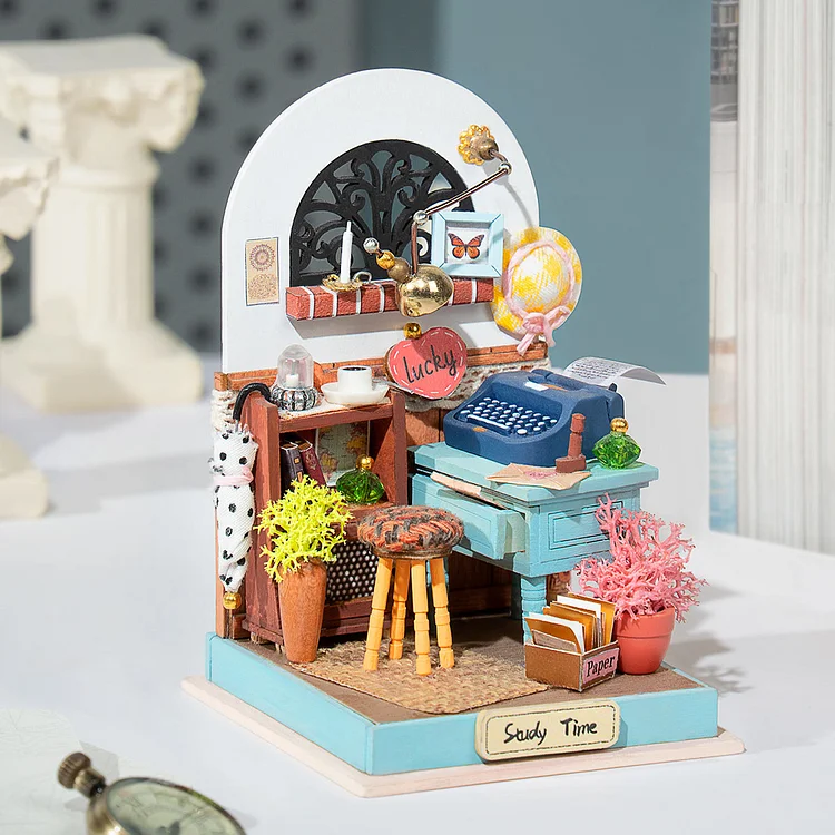 Rolife Record Mood Study Room Miniature House Kit DS017 | Robotime Online