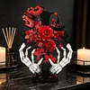 Gothic Cross & Rose & Skeleton Hand Building Blocks Set Building Bricks Kit Construction Bricks Toy Gifts for Anniversaries Valentines Day Halloween