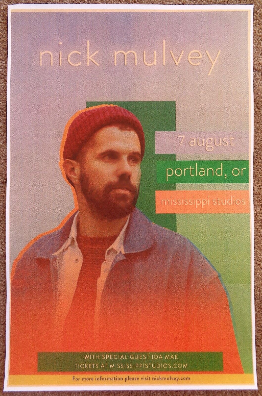 NICK MULVEY 2018 Gig POSTER Portland Oregon Concert