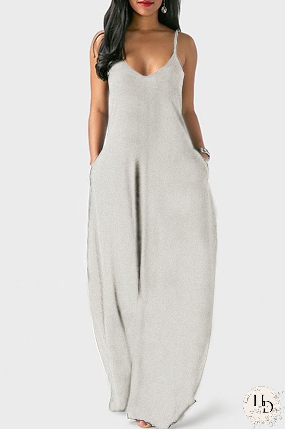 Wine Red Milk. Fashion Sexy Casual Spaghetti Strap Sleeveless Slip Princess Dress Floor-Length Solid Dresses