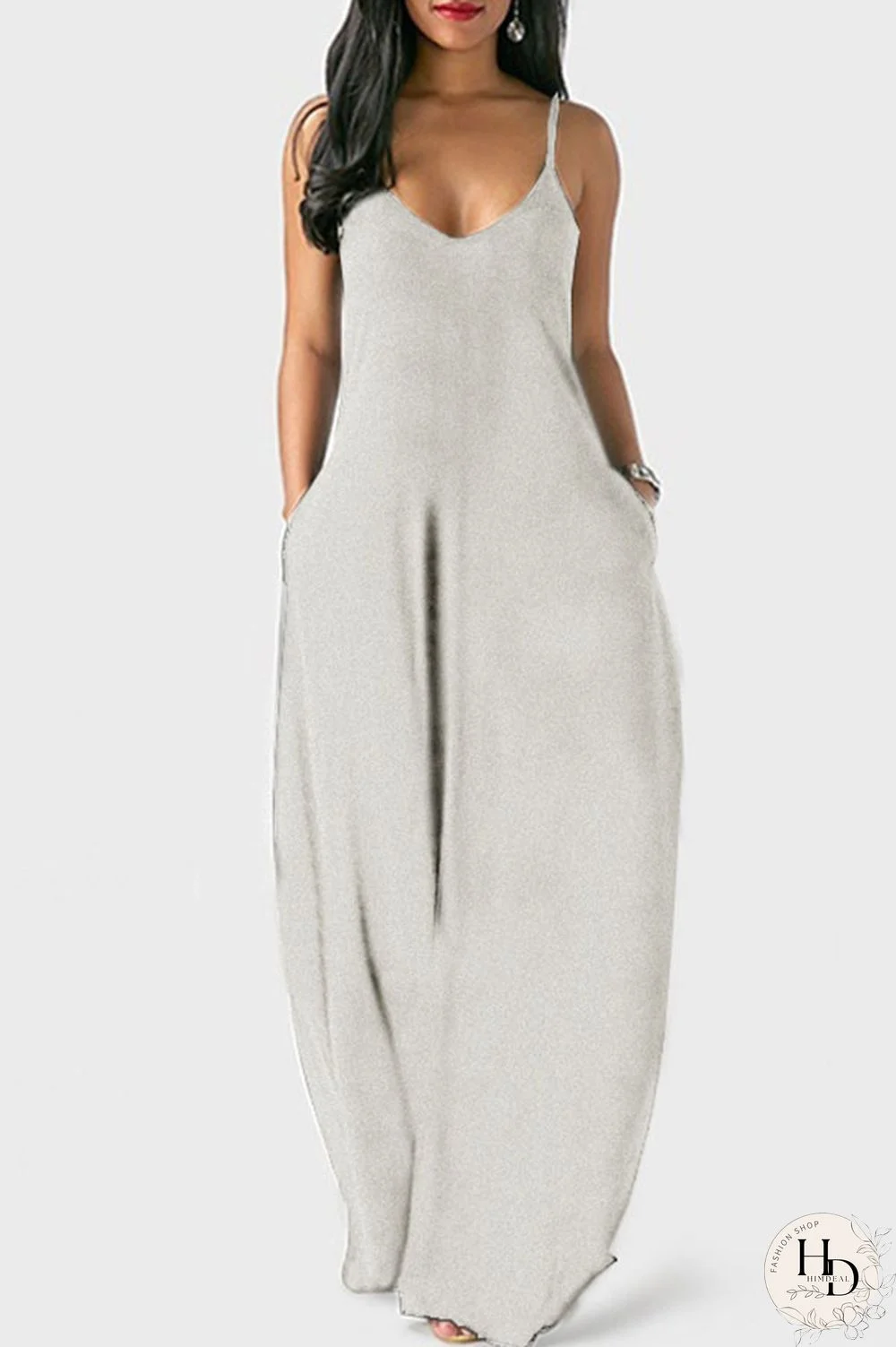 Wine Red Milk. Fashion Sexy Casual Spaghetti Strap Sleeveless Slip Princess Dress Floor-Length Solid Dresses