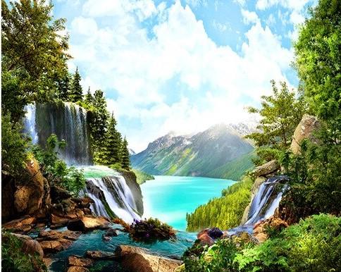 

Waterfall And Lake – Paint By Numbers - 40*50CM, 501 Original