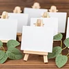 10 Pack | 5" Natural Mini DIY Tabletop Wooden Display Easel Stands, Rustic Place Card Table Number Holders