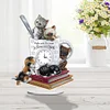 (US Local)Acrylic Special Shaped Cat Teacup 5D Diamond Painting Clock Art Craft for Decor