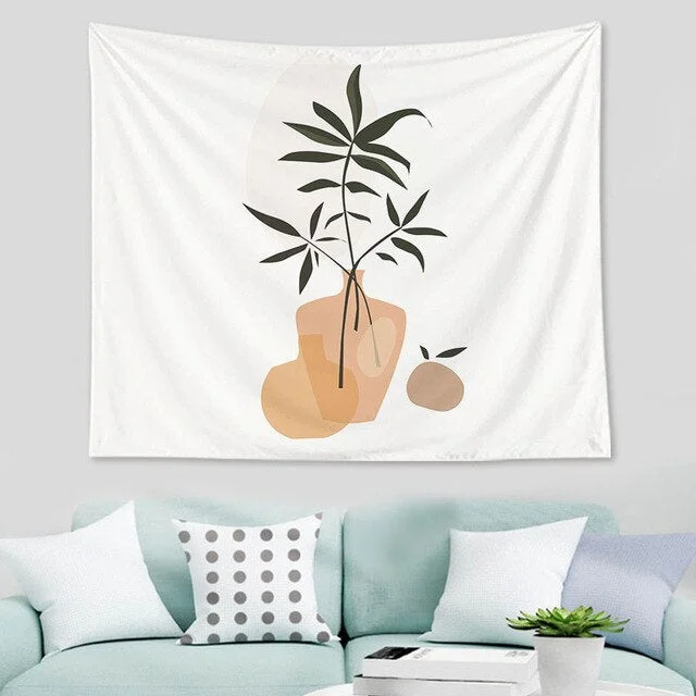 Abstract nordic Geometric Tapestry Tropic Modern Art Brown Wall Hanging ins Tapestry Decorative Tapestry For Home Decoration