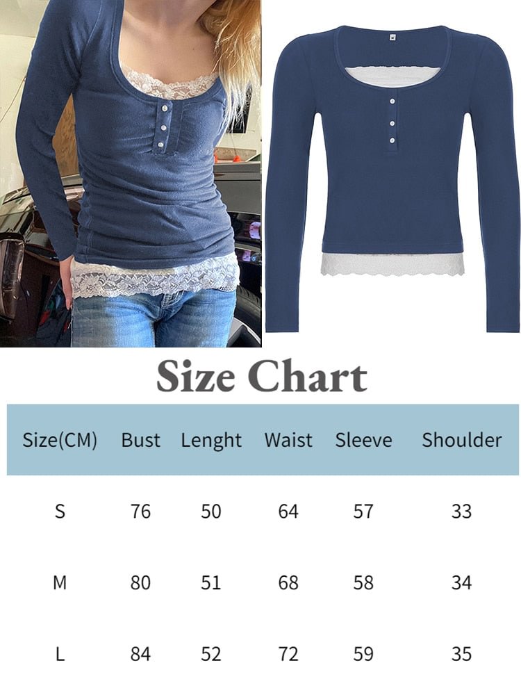 Jacqueline 2022 Lace Kawaii Y2K T Shirts Square Neck Crop Top Autumn Harajuku Korean Tee Bow Cute Retro Fairycore Women Clothes