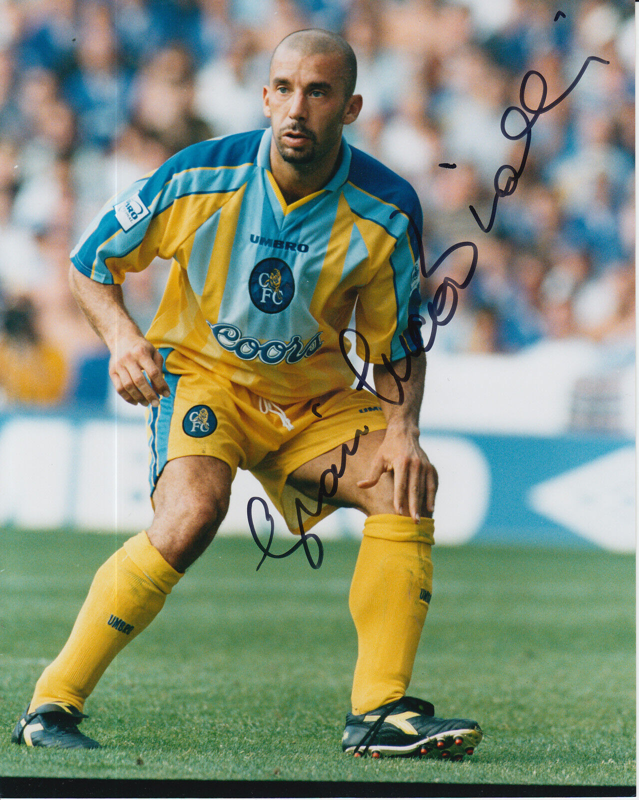 CHELSEA HAND SIGNED GIANLUCA VIALLI 10X8 PRESS Photo Poster painting.