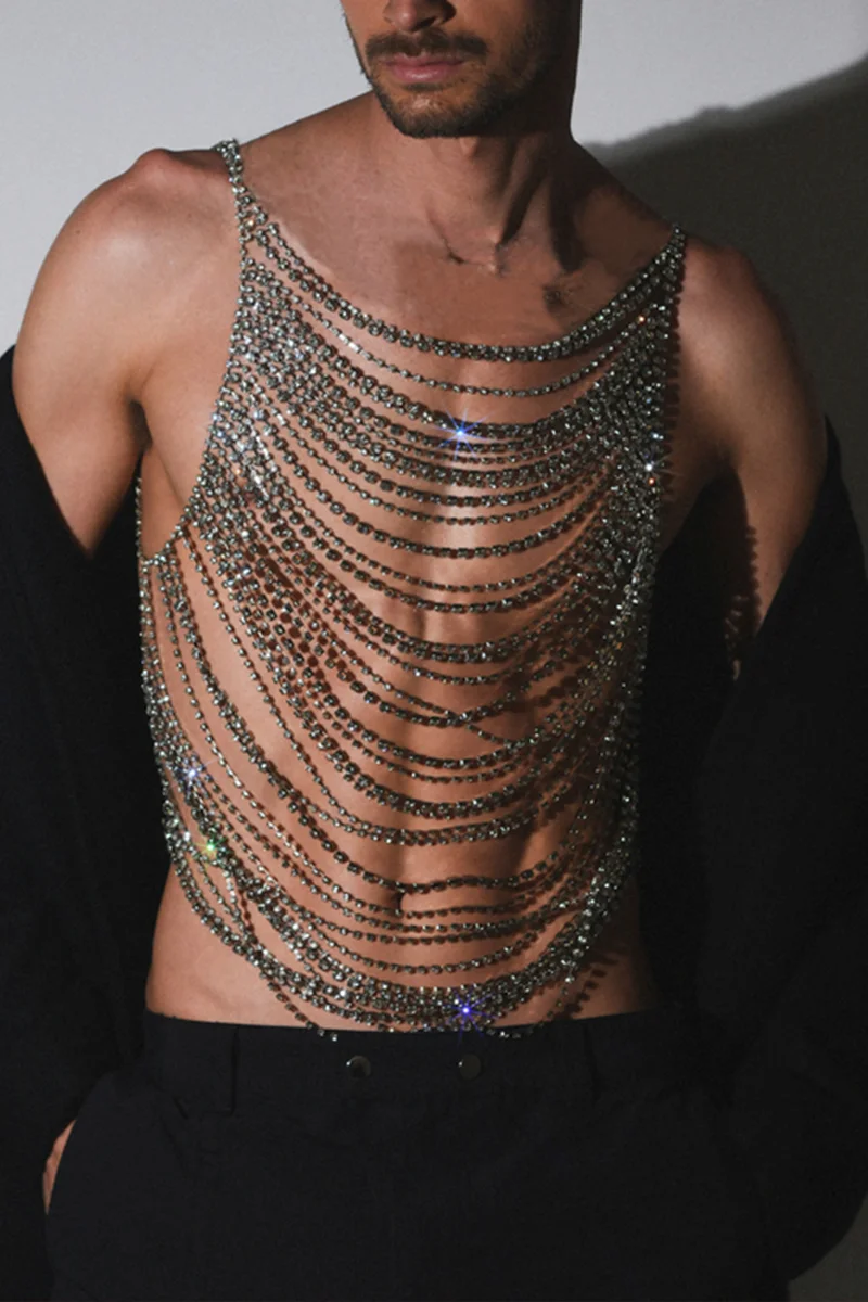 Ciciful Halloween Fashion Body Chain Multi-Layer Rhinestone