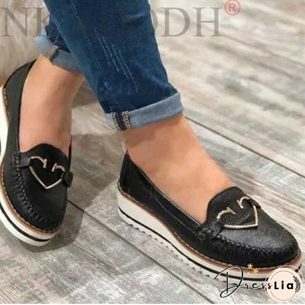 Women Loafers Platform Woman Slip on Sneakers Tassel Bowtie Women's Soft PU Leather Sewing Flat Female Shoes All Seasons