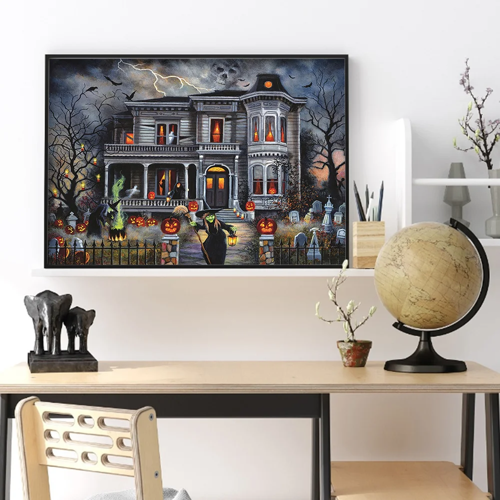Diamond Painting - Full Round Drill - Halloween House(50*40cm)