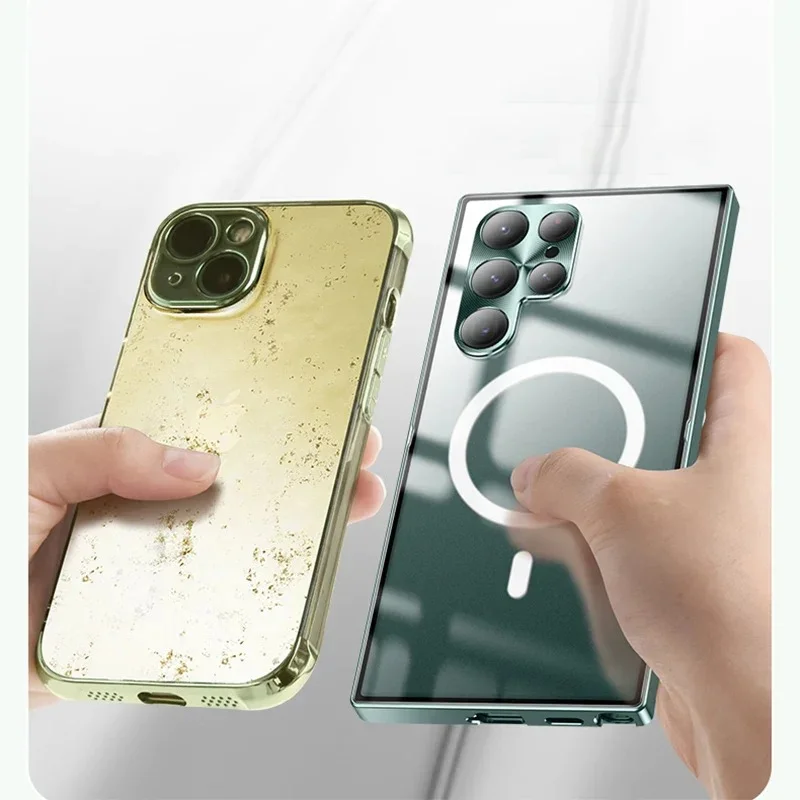 Suitable for Samsung S22/S21 ultra-thin metal magnetic mobile phone case