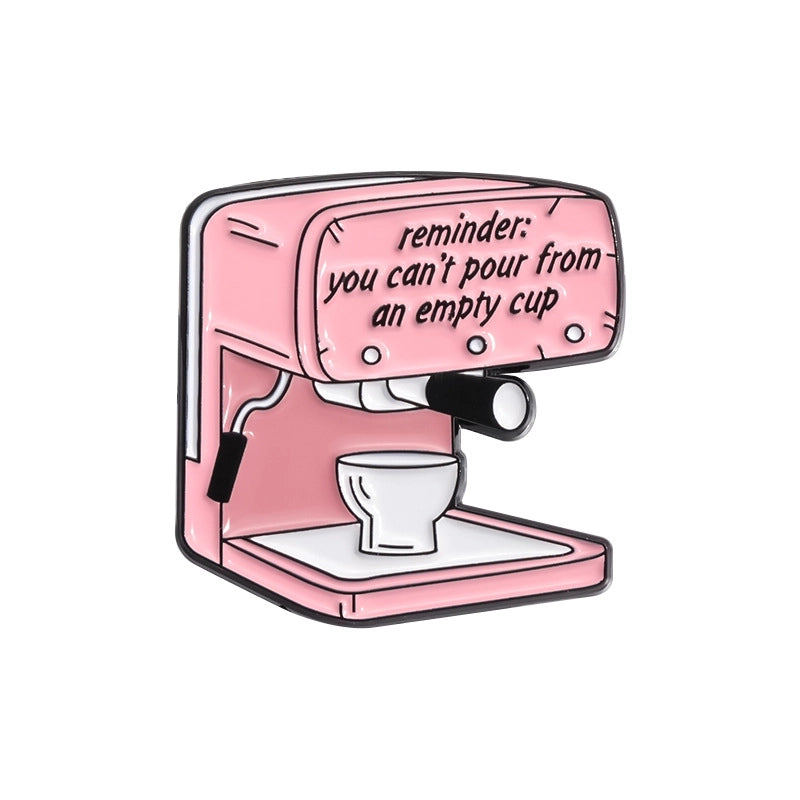 Cartoon Style Cowboy Style Fax Machine Coffee Machine Alloy Stamping Stoving Varnish Plating Women’s Brooches