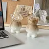 Cute Bear Glass Cup Cartoon Bear Shaped Coffee Mug Beverage Glasses (No Straw)