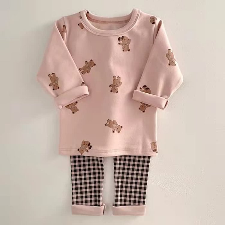 Toddler Girl Bear Star Pajamas Set