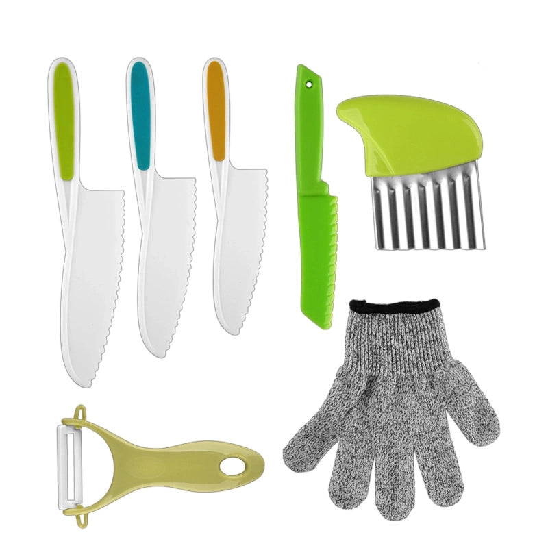 Casual Solid Color Plastic Chopping Board Fruit Knife 1 Set