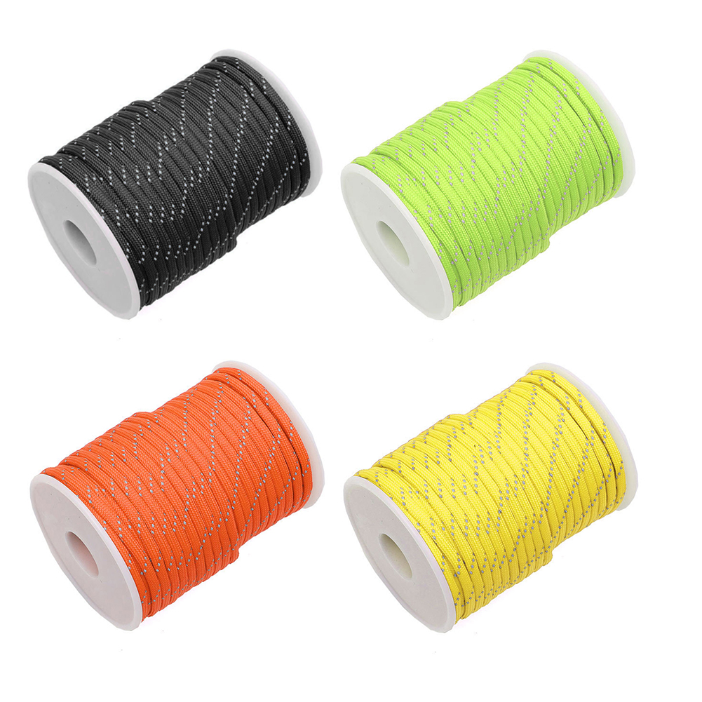 50m 7 Strands Paracord Parachute Cord Reflective Rope Survival Equipment
