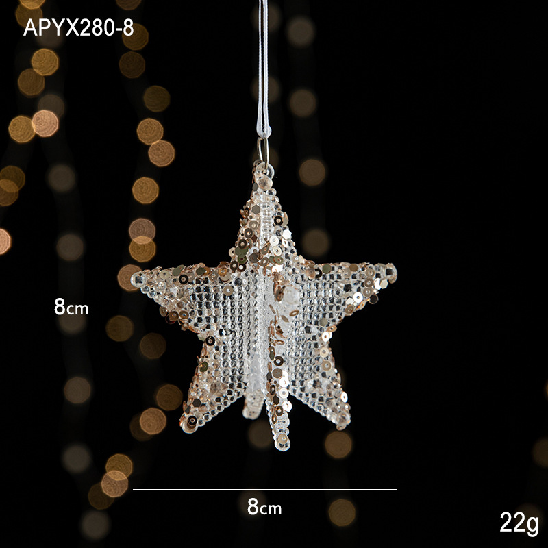 Christmas decorations sequins acrylic pendant transparent snowflake pendant Christmas tree scene layout props-MERUMOTE