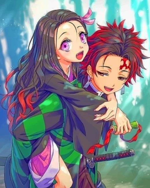 

Cute Demon Slayer Anime – Paint By Numbers - 40*50CM, 501 Original