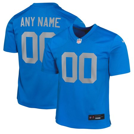 Youth Detroit Lions  Blue Alternate Custom Game Jersey