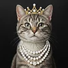 uk.everydayedeals DIY Pearl Painting With Frame - Handmade Self-Adhesive Pearls - Rich Cat(25*25cm)