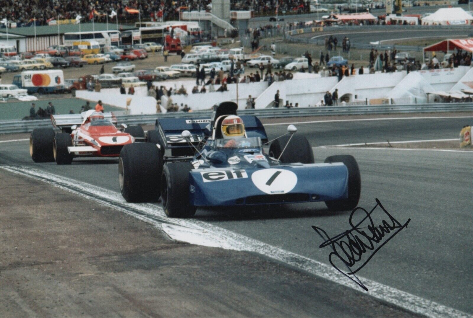 Jackie Stewart Main Signé 12x8 Photo Poster painting F1 Autographe Elf équipe Tyrrell 1