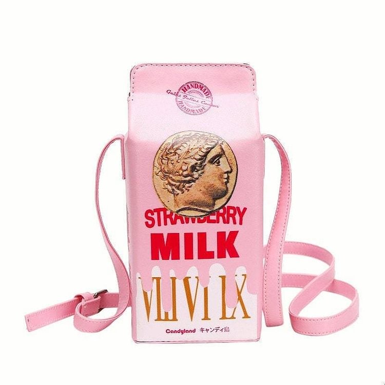 Strawberry Milk Carton Shoulder Bag