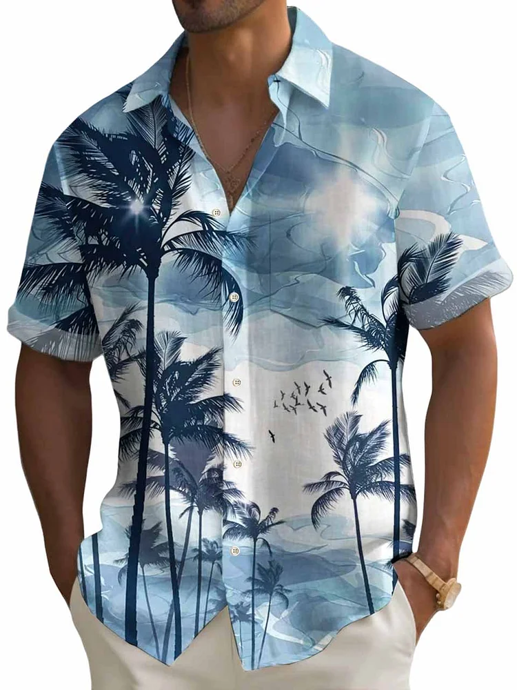 Men's Hawaiian Coco Short Sleeve Pocket Shirt