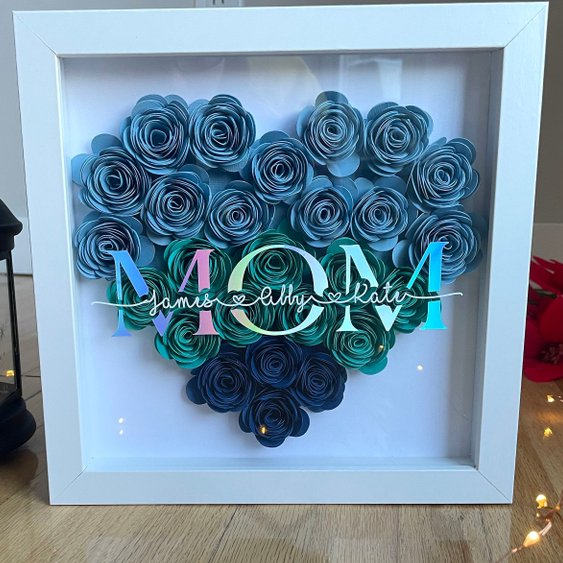 Vangogifts Personalized and Custom Handmade Mom Shadow Box, Handmade Mother's Day gift Shadow Box