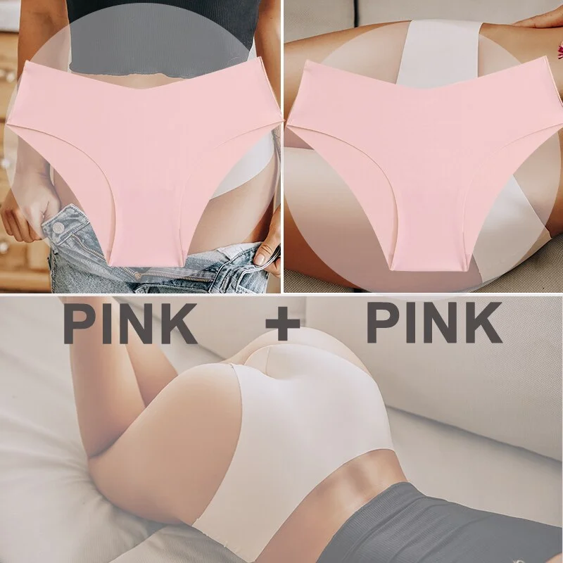 FINETOO 2PCS/Set Women Seamless Panties Lingerie M-XXL Breathable Woman Underwear Sexy Femme Underpants Girls Panty  Plus Size