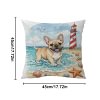 French Bulldog Seaside Puppy-11CT Stamped Cross Stitch Pillowcase 45*45cm tapestrymarket