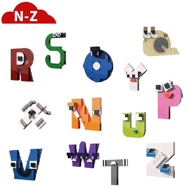 MOC 26 Style English Alphabet (A-Z) Building Blocks Set Letters Lore  Education Bricks Toys For Children Birthday Christmas Gifts