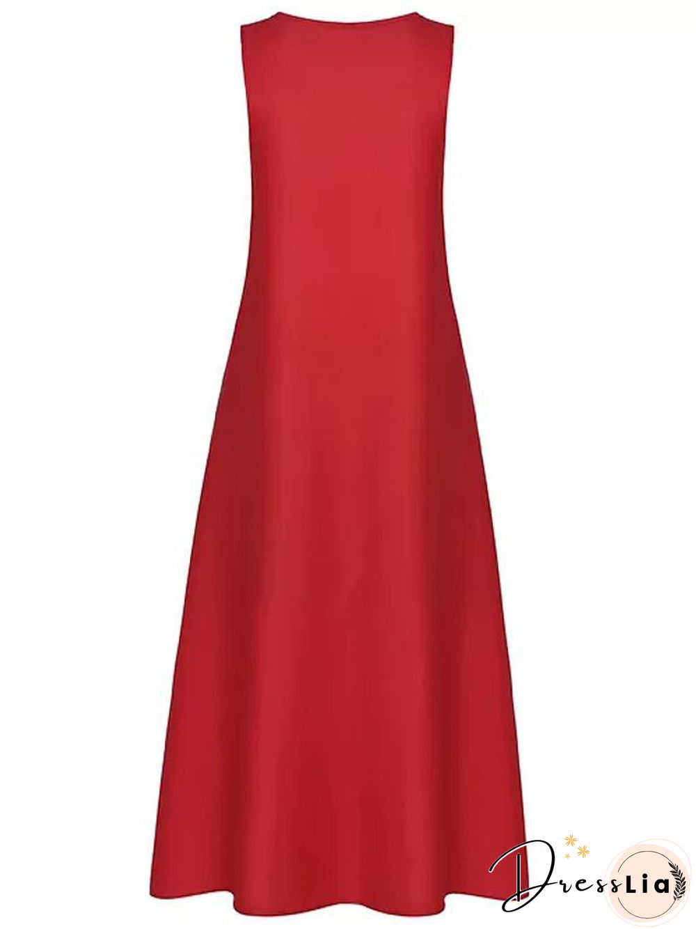 Womens Maxi Dress With V-neck Long Sleeveless Color Block Patchwork Summer Plus Size