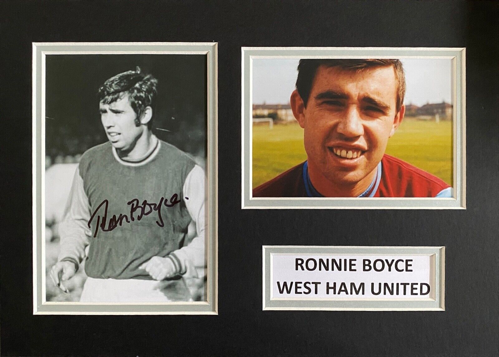 RONNIE BOYCE HAND SIGNED A4 MOUNTED Photo Poster painting DISPLAY WEST HAM UNITED AUTOGRAPH 1