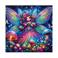 Glowing Mushroom Fairy - Pearls Painting