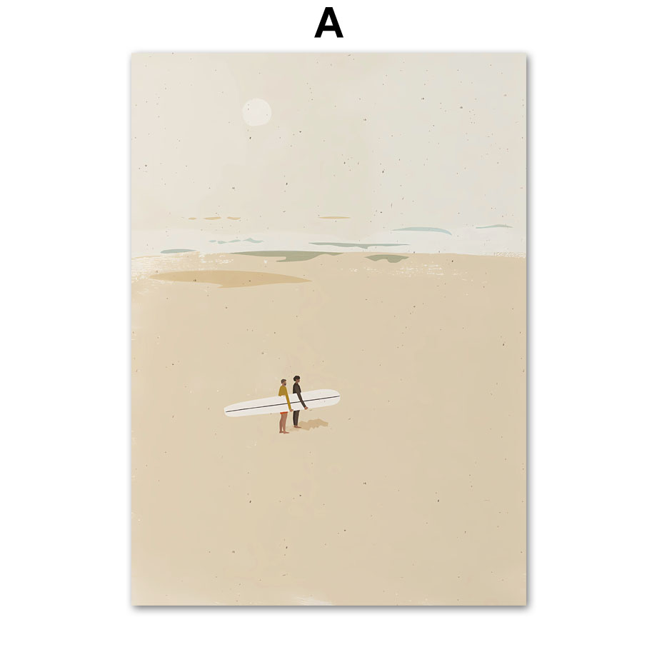 Framed drawing Summer Sea Beach Surf Whale Sun Vacation Wall Art Canvas Painting Nordic Posters And Prints Wall Pictures For