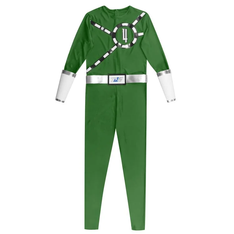 Power Rangers Ressha Sentai ToQger Ressha 4 Green Cosplay Costume