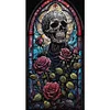 Skull Rose Stained Glass-11CT Stamped Cross Stitch 40*70cm(Big Size)