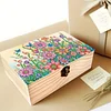 5D DIY Diamond Painting Handmade Wood Storage Box Crystal Storage Case (Flower)