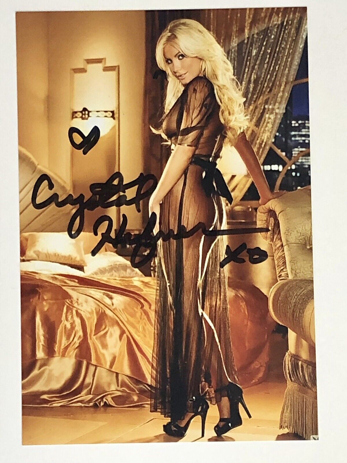 Playboy Playmate Crystal Harris Hefner Autographed Photo Poster painting