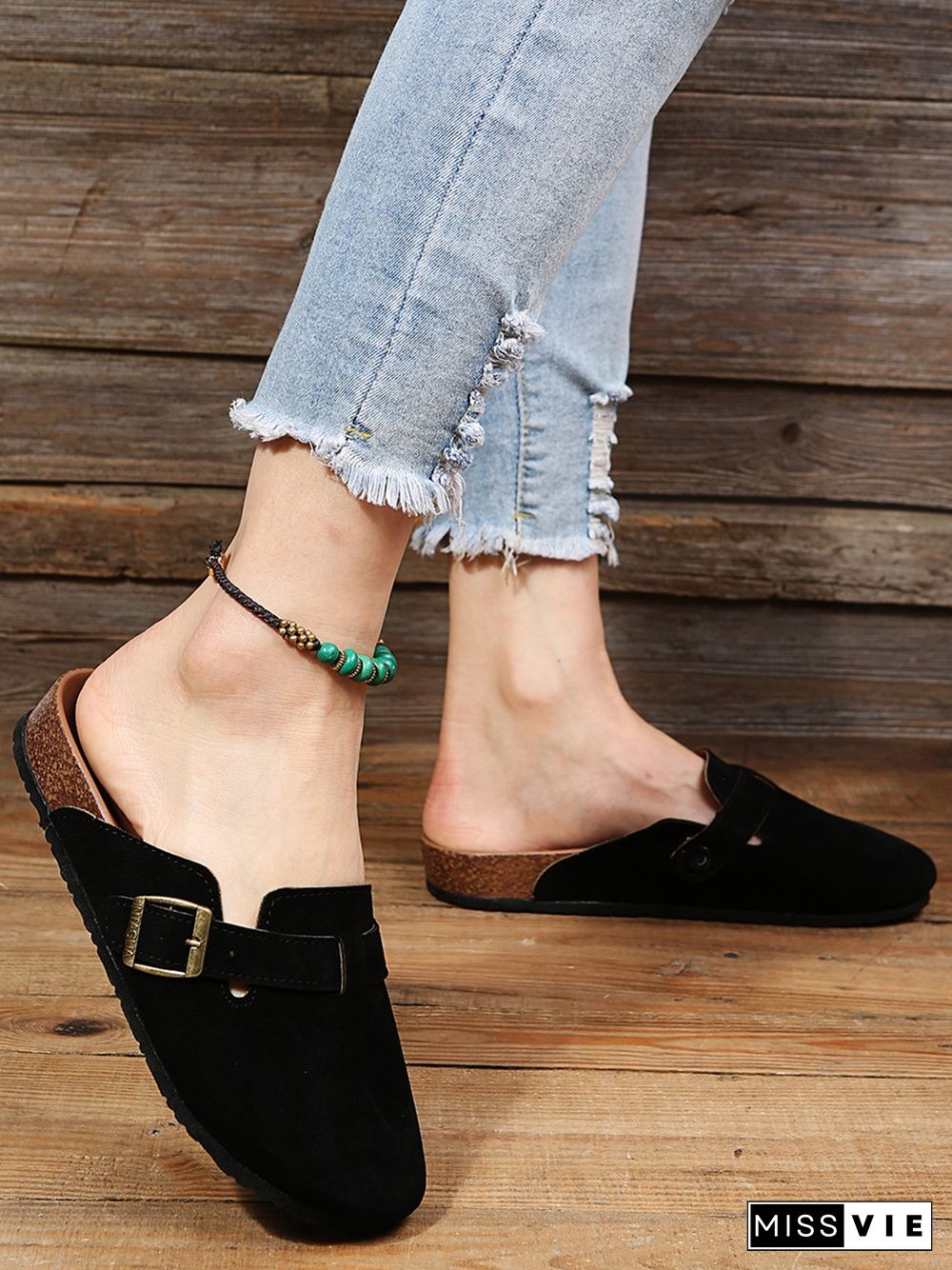 Solid Color Vintage Casual Mules