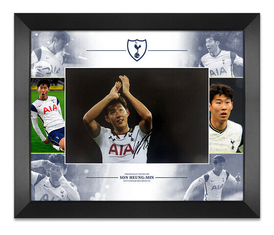 Son Heung-min Signed & Framed 12X8 Photo Poster painting SPURS Tottenham Hotspur AFTAL COA